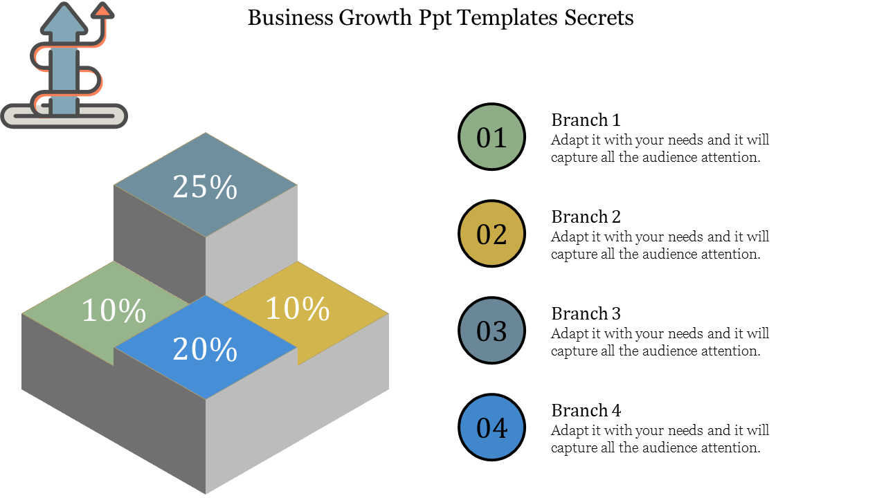 Free - Attractive Business Growth PPT Templates In Cube Shape